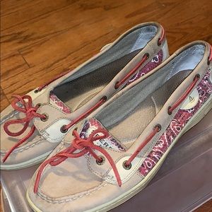 Paisley red sperry topsider shoes